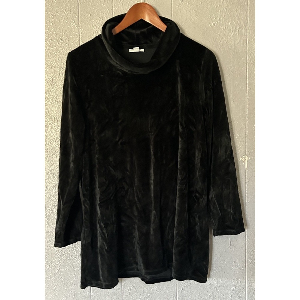Pure J.Jill Velvet Turtleneck Top Size M Black Size L Gothic Formal Witchy